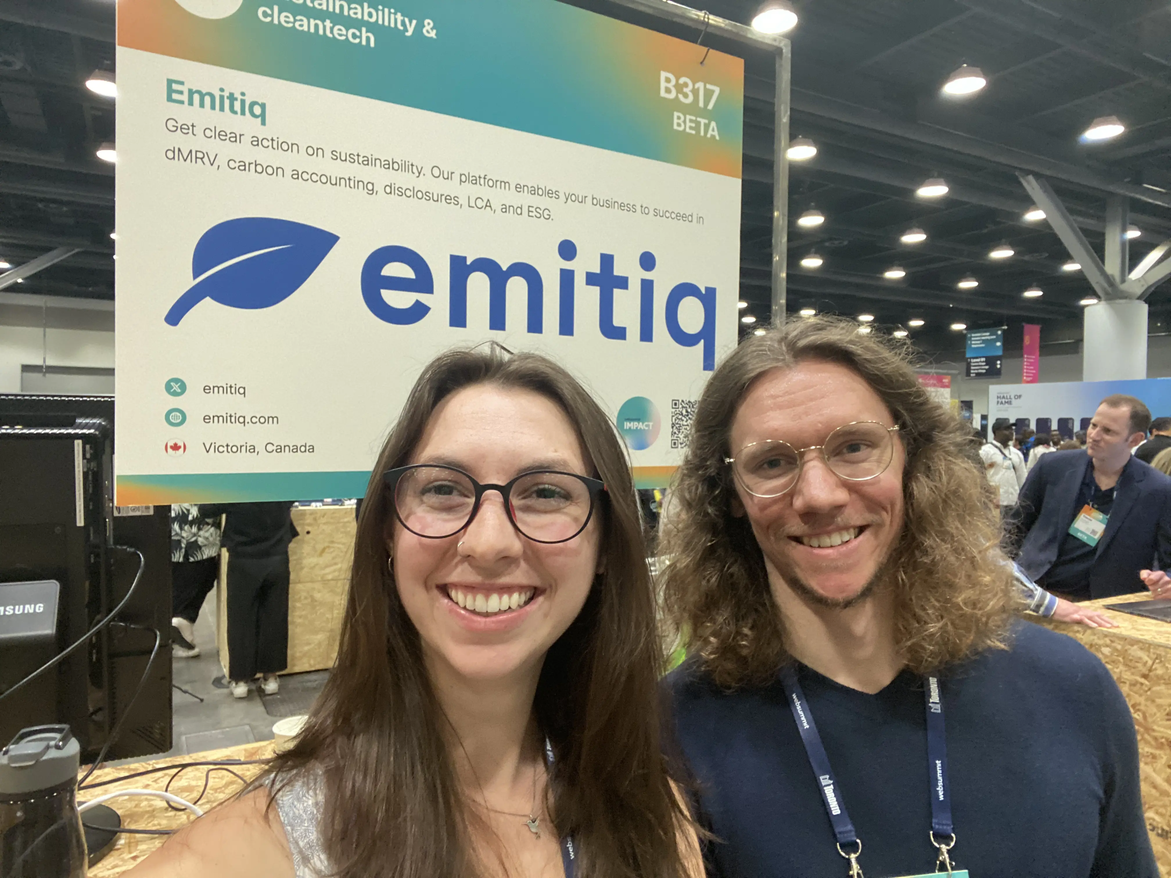 Lindsey and a colleague at a conference in Paris